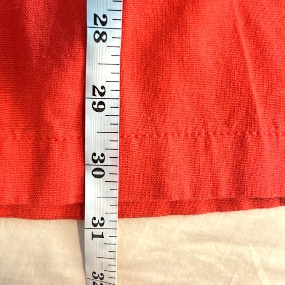 Acua Linen Blend 8”Rise Wide Leg Pants Red Adjustable Waist Resort Chic Size L - Picture 11 of 11